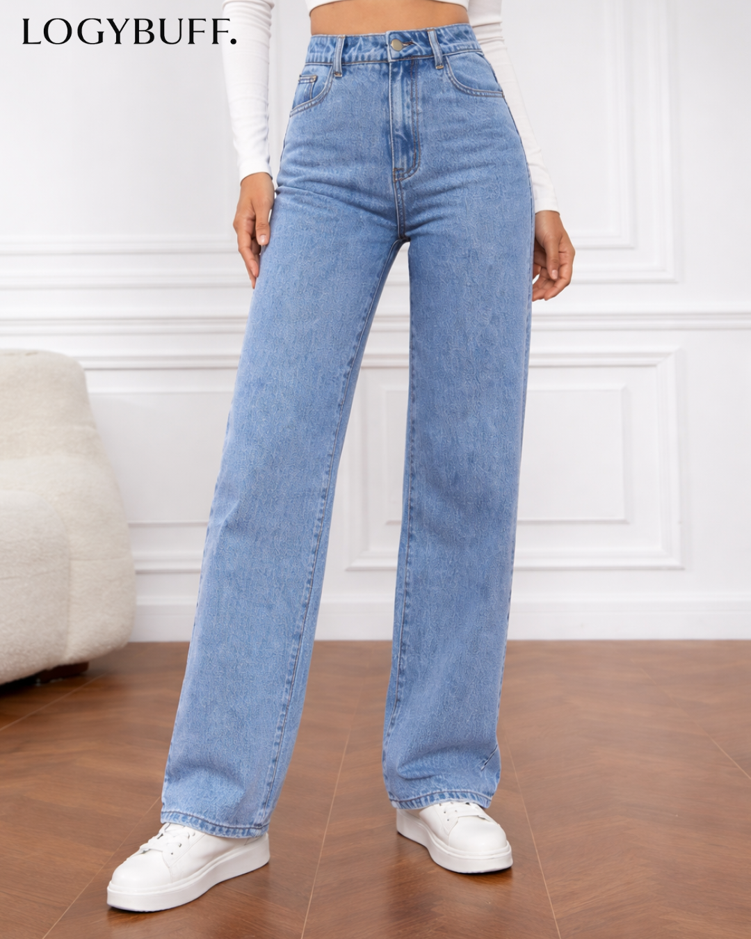 High Waist Straight Jeans