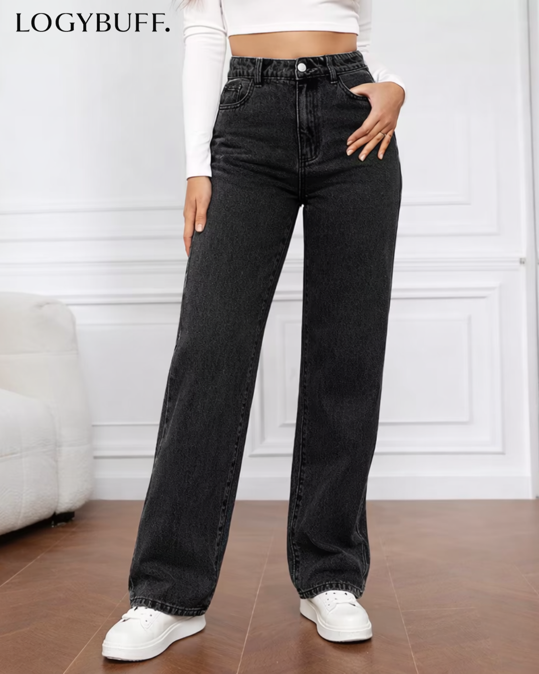 High Waist Straight Jeans