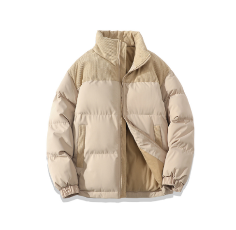 Women’s Corduroy Patchwork Puffer Jacket