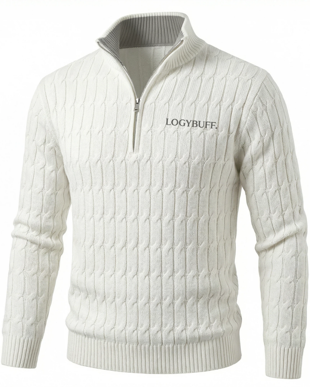 Half Zip Cable Knit Sweater